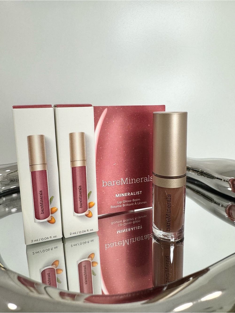 2-PC bareMinerals Mineralist Lip Gloss-Balm Mini